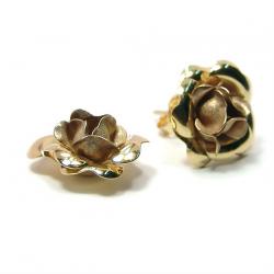 Brinco em ouro amarelo e verm. 18k