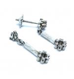 Brinco em ouro branco 18k feminino com brilhantes - Chuveiro - 1BRB0070 Brinco em ouro branco 18k feminino com brilhantes - Chuveiro - 1BRB0070