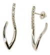 Brinco em ouro branco 18k feminino com diamantes Brinco em ouro branco 18k feminino com diamantes