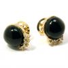Brinco de ouro 18k com brilhantes e onix feminino Brinco de ouro 18k com brilhantes e onix feminino