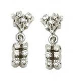 Brinco em ouro branco 18k feminino com brilhantes - 2BRB0007 Brinco em ouro branco 18k feminino com brilhantes - 2BRB0007