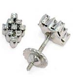 Brinco em ouro branco 18k feminino com diamantes Brinco em ouro branco 18k feminino com diamantes