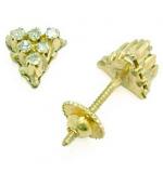 Brinco em ouro amarelo 18k feminino com brilhantes Brinco em ouro amarelo 18k feminino com brilhantes