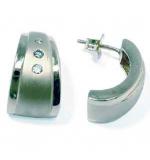 Brinco em ouro branco 18k feminino com brilhantes - 2BRB0052 Brinco em ouro branco 18k feminino com brilhantes - 2BRB0052