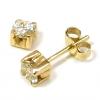 Brinco solitário em ouro amarelo 18k feminino Brinco solitário em ouro amarelo 18k feminino