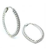 Brinco em ouro branco 18k feminino com diamantes Brinco em ouro branco 18k feminino com diamantes
