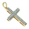 Crucifixo em ouro amarelo e branco 18k com diamantes - 2CZB0018