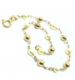 Pulseira feminina infantil em ouro 18k com prolas - 2PUP0011