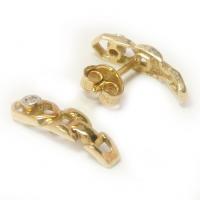 Brinco em ouro amarelo 18k feminino com brilhante Brinco em ouro amarelo 18k feminino com brilhante