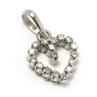 Coração em ouro branco 18k com diamantes - 1CRB0002 Coração em ouro branco 18k com diamantes - 1CRB0002