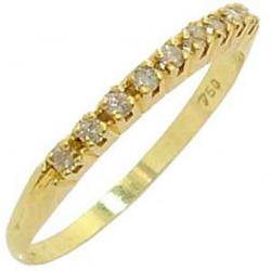 Meia aliança de brilhantes em ouro amarelo 18k - 1MAB0036 Meia aliança de brilhantes em ouro amarelo 18k - 1MAB0036