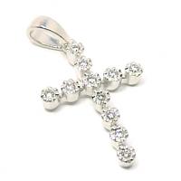 Cruz de ouro branco 18k com brilhantes Cruz de ouro branco 18k com brilhantes