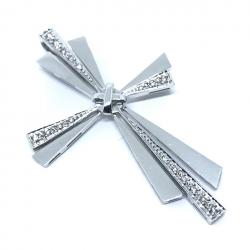 Cruz de ouro branco 18k com brilhantes-2PIB0133 Cruz de ouro branco 18k com brilhantes-2PIB0133