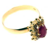 Anel em ouro 18k com diamantes e rubi - 2ABR0054 Anel em ouro 18k com diamantes e rubi - 2ABR0054