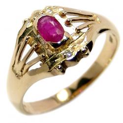 Anel em ouro 18k com brilhantes e rubis - 2ABR0061 Anel em ouro 18k com brilhantes e rubis - 2ABR0061