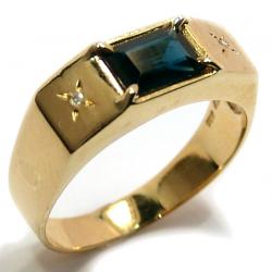 Anel em ouro 18k com diamantes e safira - 2ABS0044 Anel em ouro 18k com diamantes e safira - 2ABS0044
