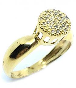 Anel em ouro amarelo 18k com brilhantes - 2ANB0388 Anel em ouro amarelo 18k com brilhantes - 2ANB0388