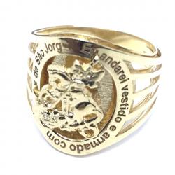 Anel de ouro 18kt masculino - São Jorge - 2ANO0552 Anel de ouro 18kt masculino - São Jorge - 2ANO0552