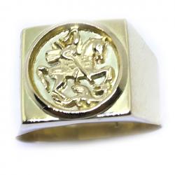 Anel de ouro 18kt masculino - São Jorge - 2ANO0554 Anel de ouro 18kt masculino - São Jorge - 2ANO0554