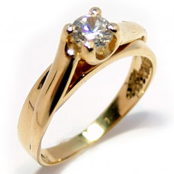Anel em ouro amarelo 18k com 1 zirconia - 2ANZ0051 Anel em ouro amarelo 18k com 1 zirconia - 2ANZ0051