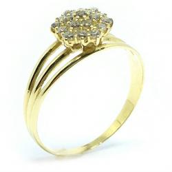 Anel em ouro amarelo 18k com 19 zirconia - 2ANZ0055 Anel em ouro amarelo 18k com 19 zirconia - 2ANZ0055