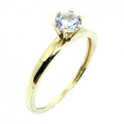 Anel em ouro amarelo 18k com 1 zirconia - 2ANZ0076 Anel em ouro amarelo 18k com 1 zirconia - 2ANZ0076