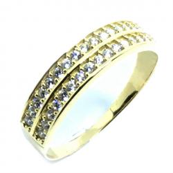 Anel em ouro amarelo 18k com 32 zirconias - 2ANZ0081 Anel em ouro amarelo 18k com 32 zirconias - 2ANZ0081
