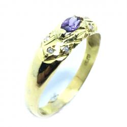 Anel de ouro amarelo 18k com pedra sintetica - 2APS0087 Anel de ouro amarelo 18k com pedra sintetica - 2APS0087