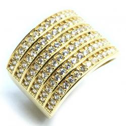 Anel em ouro amarelo 18k com 90 zirconia - 2ANZ090 Anel em ouro amarelo 18k com 90 zirconia - 2ANZ090