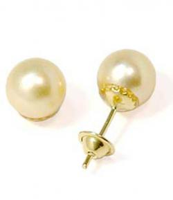 Brinco em ouro 18k com 2 pérolas - 6 mm - 2BPR0006 Brinco em ouro 18k com 2 pérolas - 6 mm - 2BPR0006