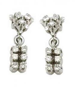 Brinco em ouro branco 18k feminino com brilhantes - 2BRB0007 Brinco em ouro branco 18k feminino com brilhantes - 2BRB0007