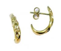 Brinco em ouro amarelo 18k feminino com brilhantes Brinco em ouro amarelo 18k feminino com brilhantes