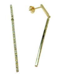 Brinco em ouro amarelo 18k feminino com brilhantes - Palito Brinco em ouro amarelo 18k feminino com brilhantes - Palito