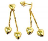 Brinco em ouro amarelo 18k - Feminino - Coração Brinco em ouro amarelo 18k - Feminino - Coração