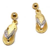 Brinco em ouro amarelo 18k feminino - Sandalia Brinco em ouro amarelo 18k feminino - Sandalia