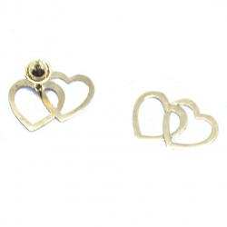 Brinco em ouro 18k feminino - Coração - 2BRO1079 Brinco em ouro 18k feminino - Coração - 2BRO1079