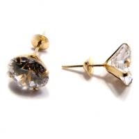 Brinco em ouro 18k com zirconia - 8 mm - 2BRZ0079 Brinco em ouro 18k com zirconia - 8 mm - 2BRZ0079