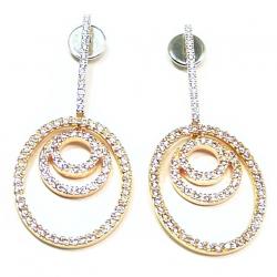 Brinco em ouro 18k feminino com zircônia Brinco em ouro 18k feminino com zircônia