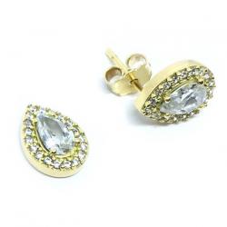 Brinco em ouro 18k com zirconia - Gota Brinco em ouro 18k com zirconia - Gota