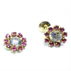 Brinco em ouro 18k com zirconia - 2BRZ0220 Brinco em ouro 18k com zirconia - 2BRZ0220