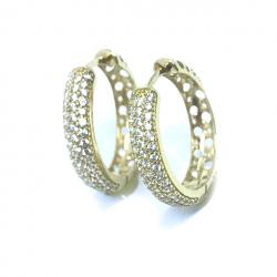 Brinco em ouro 18k feminino com zircônia - 2BRZ0240 Brinco em ouro 18k feminino com zircônia - 2BRZ0240