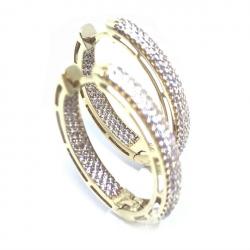 Brinco em ouro 18k feminino com zircônia - 2BRZ0243 Brinco em ouro 18k feminino com zircônia - 2BRZ0243