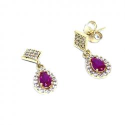 Brinco em ouro 18k com zirconia - 2BRZ0244 Brinco em ouro 18k com zirconia - 2BRZ0244