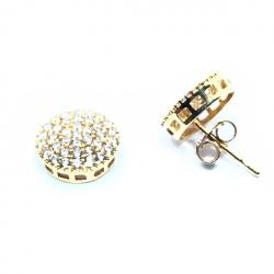 Brinco em ouro 18k com zirconias - 2BRZ0248 Brinco em ouro 18k com zirconias - 2BRZ0248