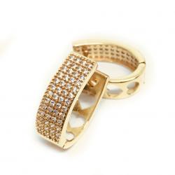 Brinco em ouro 18k com zircônia feminino - 2BRZ0250 Brinco em ouro 18k com zircônia feminino - 2BRZ0250