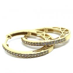 Brinco em ouro 18k feminino com zircônia - 2BRZ0252 Brinco em ouro 18k feminino com zircônia - 2BRZ0252