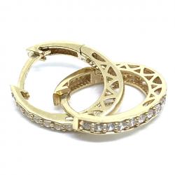 Brinco em ouro 18k feminino com zircônia - 2BRZ0253 Brinco em ouro 18k feminino com zircônia - 2BRZ0253