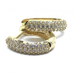 Brinco em ouro 18k feminino com zircônia - 2BRZ0254 Brinco em ouro 18k feminino com zircônia - 2BRZ0254