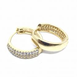 Brinco em ouro 18k feminino com zircônia - 2BRZ0261 Brinco em ouro 18k feminino com zircônia - 2BRZ0261