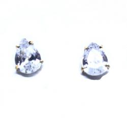 Brinco em ouro 18k com zirconia em forma de gota - 2BRZ0263 Brinco em ouro 18k com zirconia em forma de gota - 2BRZ0263
